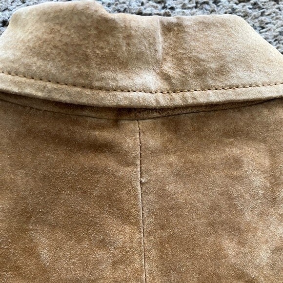 Vintage Jones New York Genuine Leather Tan Zip Up Jacket Women's size Small - Picture 10 of 10
